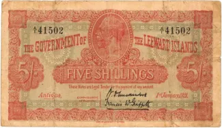 Leeward Islands 5 Shillings, 1921 image