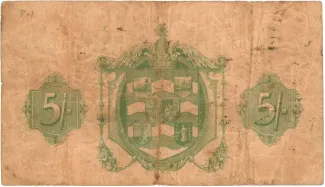 Leeward Islands 5 Shillings, 1921 reverse