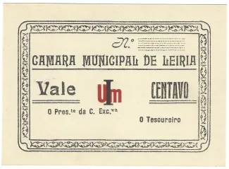 Leiria, District of 1 Centavo,  obverse