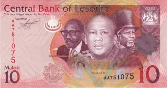 Lesotho 10 Maloti, 2010-2013