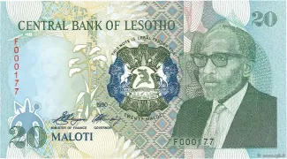 Lesotho 20 Maloti, 1990-1993