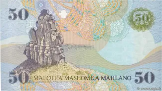 Lesotho 50 Maloti, 1989 reverse