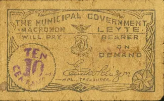 Leyte 10 Centavos, 1941 image