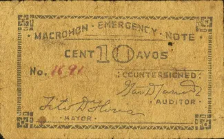 Leyte 10 Centavos, 1941-1945 reverse