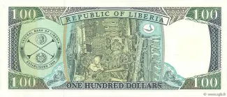 Liberia 100 Dollars, 1999 reverse