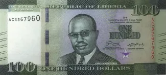 Liberia 100 Dollars, 2016-2017 obverse