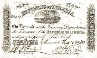 Liberia 10 Cents, 1880 obverse