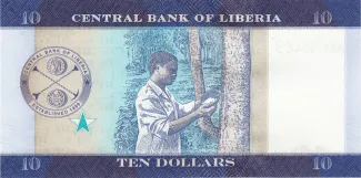 Liberia 10 Dollars, 2016-2017 reverse