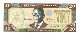 Liberia 20 Dollars, 1999-2002 obverse