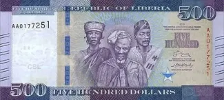 Liberia 500 Dollars, 2016-2020 obverse