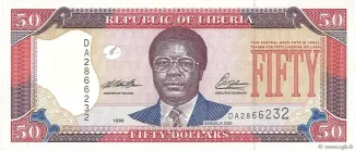 Liberia 50 Dollars, 1999-2002 obverse