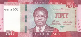 Liberia 50 Dollars, 2016-2017 obverse