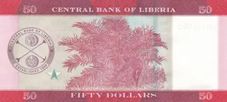 Liberia 50 Dollars, 2016-2017 reverse