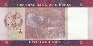 Liberia 5 Dollars, 2016-2017 reverse