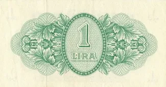Libya 1 Lira, 1943 reverse