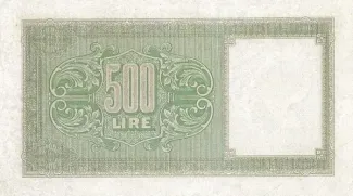 Libya 500 Lire, 1943 reverse
