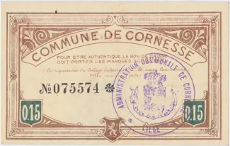Liège (Cornesse) 15 Centimes, 1915 reverse