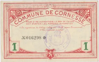 Liège (Cornesse) 1 Franc, 1915 reverse