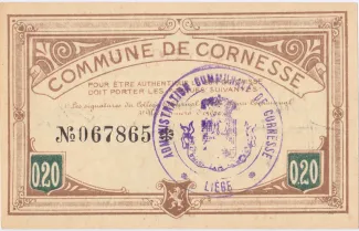 Liège (Cornesse) 20 Centimes, 1915 reverse