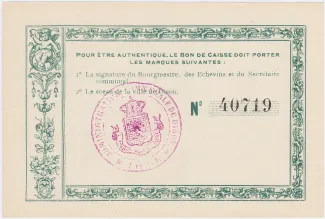 Liège (Dison) 2 Francs, 1914 reverse