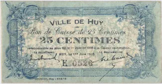 Liège (Huy) 25 Centimes, 1915