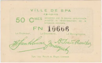 Liège (Spa) 50 Centimes, 1915-1916