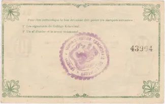 Liège (Stembert) 10 Francs, 1914 reverse