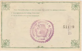 Liège (Stembert) 5 Francs, 1914 reverse