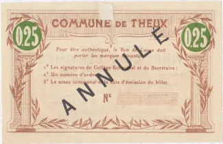 Liège (Theux) 25 Centimes, 1915 reverse