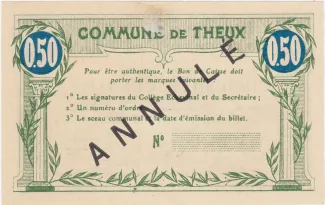 Liège (Theux) 50 Centimes, 1915 reverse