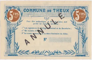 Liège (Theux) 5 Francs, 1915 reverse