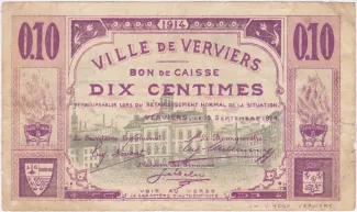 Liège (Verviers) 10 Centimes, 1914