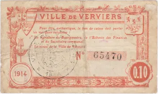 Liège (Verviers) 10 Centimes, 1914 reverse