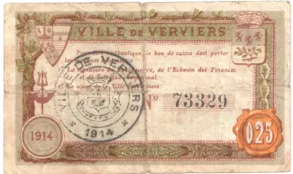 Liège (Verviers) 25 Centimes, 1914