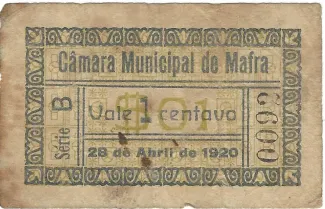 Lisboa, District of 1 Centavo, 1920 obverse