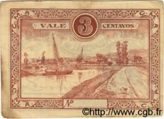 Lisboa, District of 3 Centavos, 1921 reverse