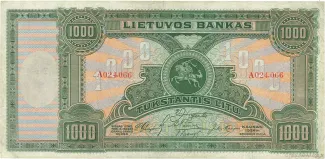 Lithuania 1.000 Litu, 1924 image