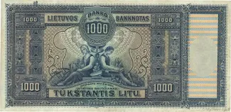 Lithuania 1.000 Litu, 1924 reverse