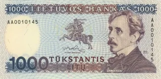 Lithuania 1.000 Litu, 1991 obverse