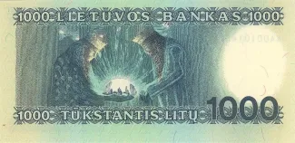 Lithuania 1.000 Litu, 1991 reverse