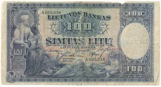Lithuania 100 Litu, 1928 image