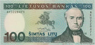 Lithuania 100 Litu, 1991-1994 obverse