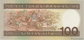 Lithuania 100 Litu, 1991-1994 reverse