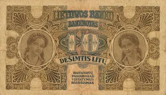 Lithuania 10 Litu, 1922 reverse