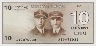 Lithuania 10 Litu, 1991 obverse