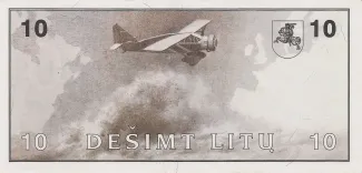 Lithuania 10 Litu, 1991 reverse