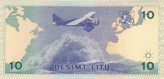 Lithuania 10 Litu, 1993 reverse