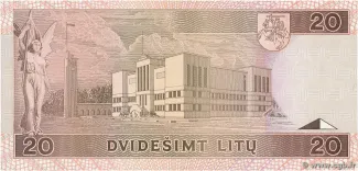 Lithuania 20 Litu, 1993 reverse