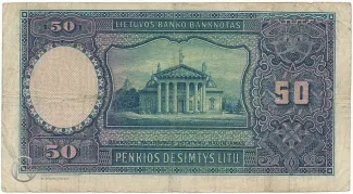 Lithuania 50 Litu, 1928 reverse