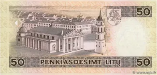 Lithuania 50 Litu, 1993 reverse